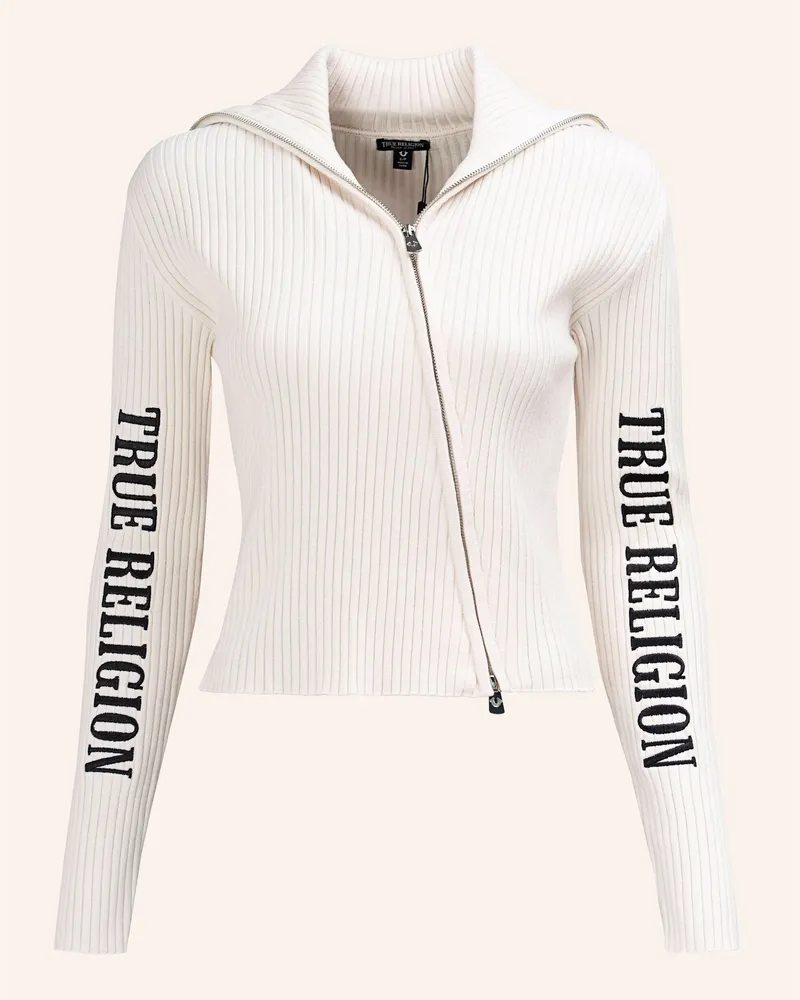 True Religion Sweater Zip weiss Weiss