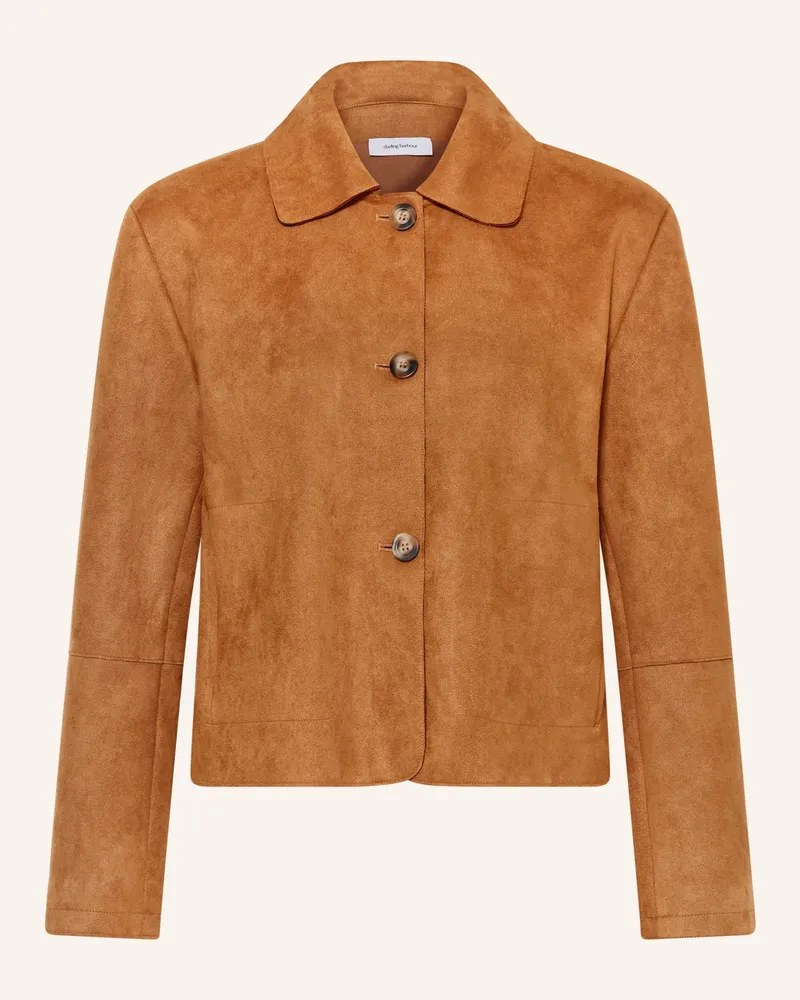 Darling Harbour Kastenjacke in Lederoptik Caramel
