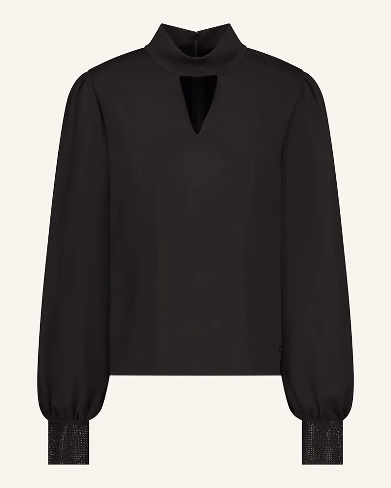 monari Longsleeve Mit Schmucksteinen Und Cut-Out schwarz Schwarz