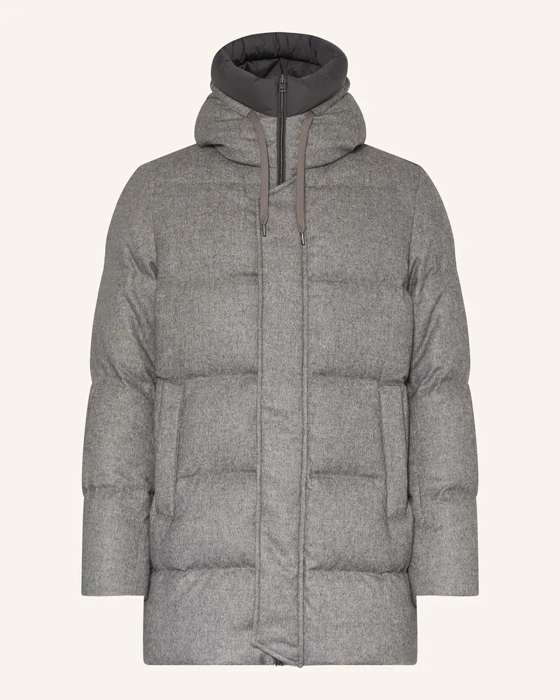 Herno Daunenjacke Mit Seide Und Casmere grau Grau