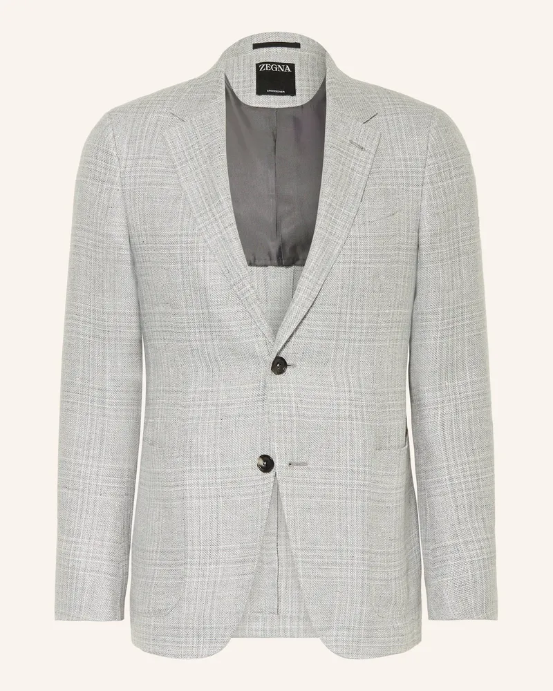Ermenegildo Zegna Leinensakko Extra Slim Fit Hellgrau
