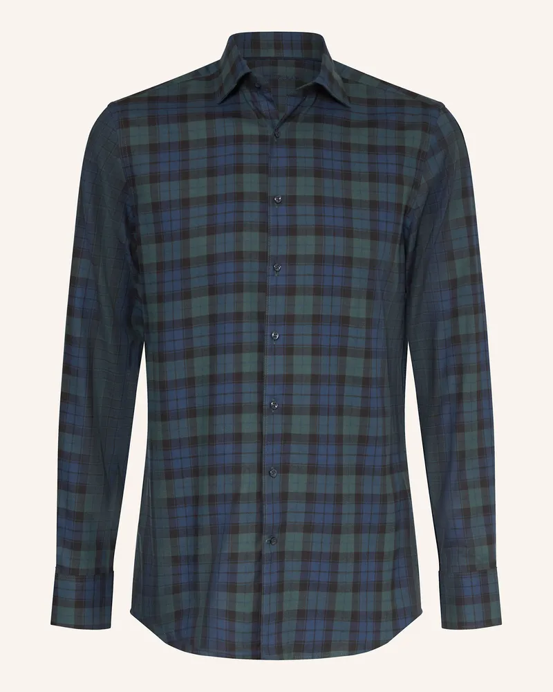 Strokesman's Flanellhemd Regular Fit Dunkelgrün