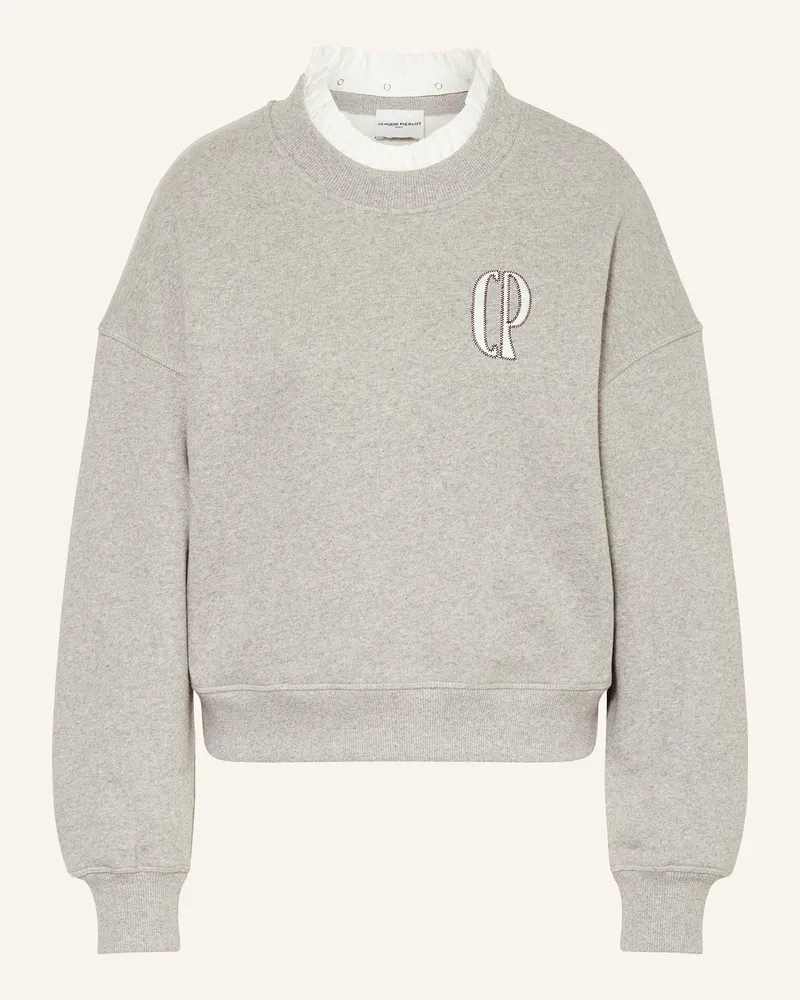 Claudie Pierlot Sweatshirt mit abnehmbarem Kragen Grau
