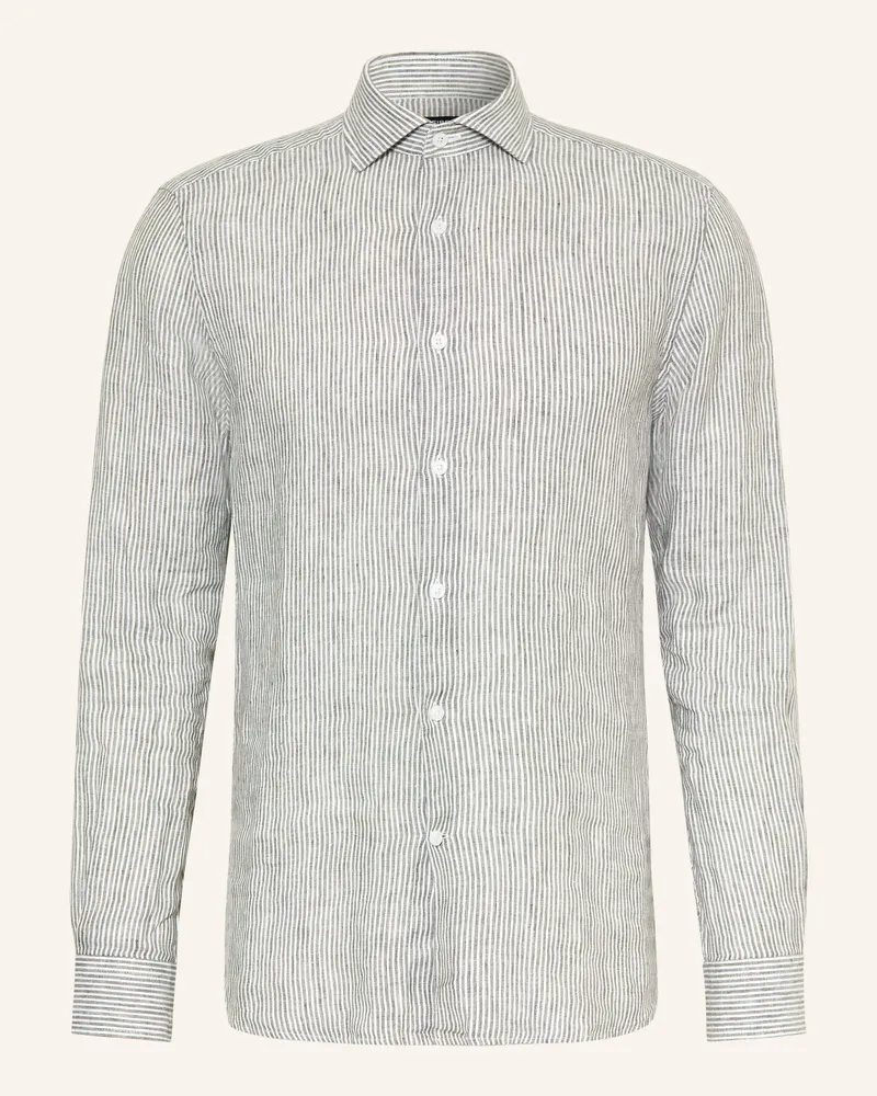 Reiss Leinenhemd Ruban Regular Fit gruen Dunkelgrün