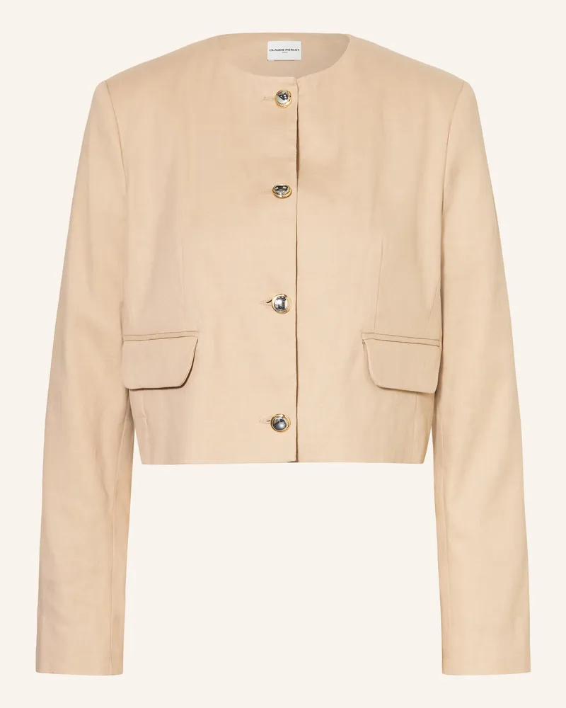 Claudie Pierlot Kastenjacke mit Leinen Beige