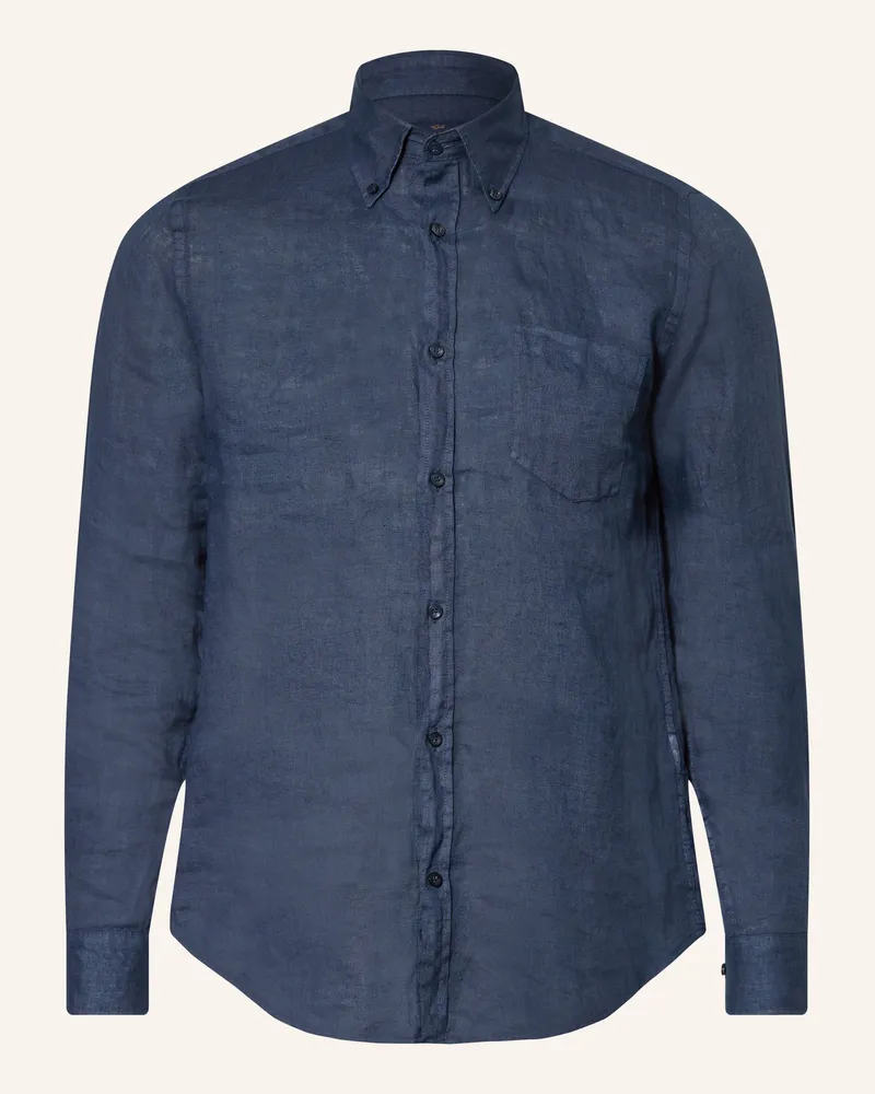 Paul & Shark Leinenhemd Regular Fit blau Dunkelblau