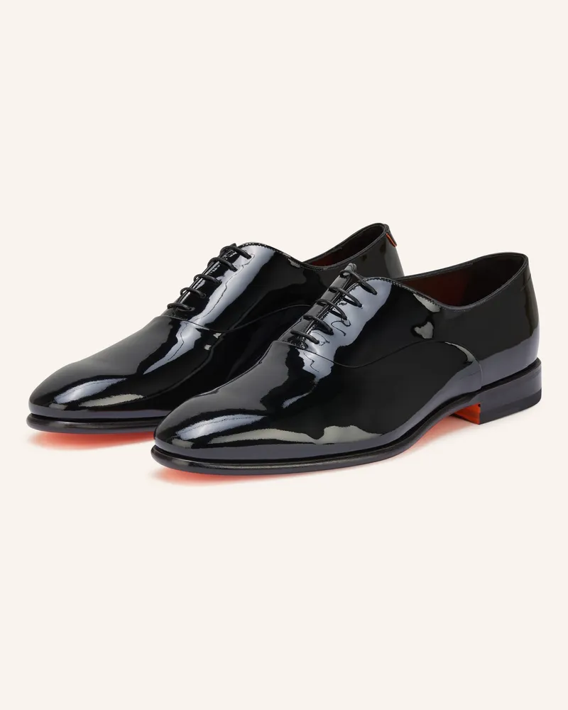 Santoni Lackschnürer NOVA Schwarz