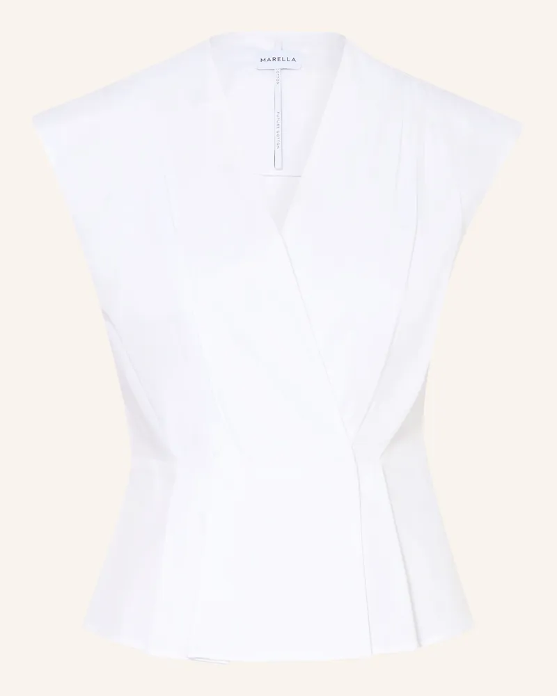 MARELLA Blusentop in Wickeloptik Weiss