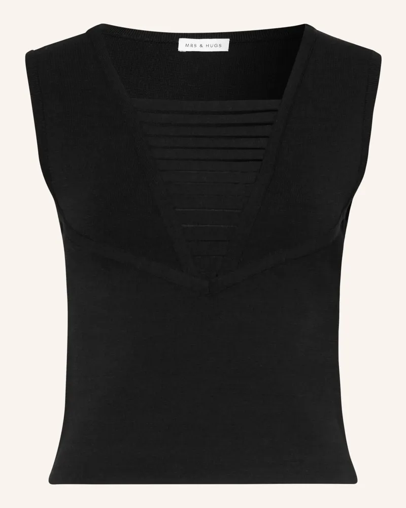 Mrs & HUGS Top schwarz Schwarz