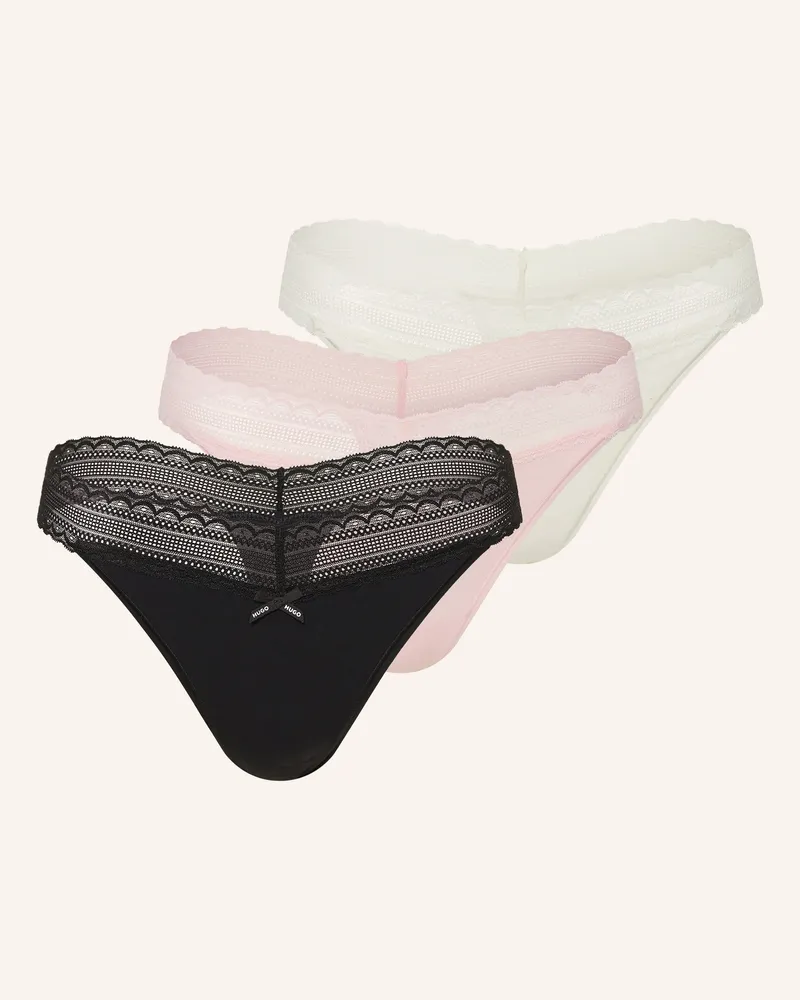HUGO BOSS 3er-Pack Strings TRIPLET LACE Rosa