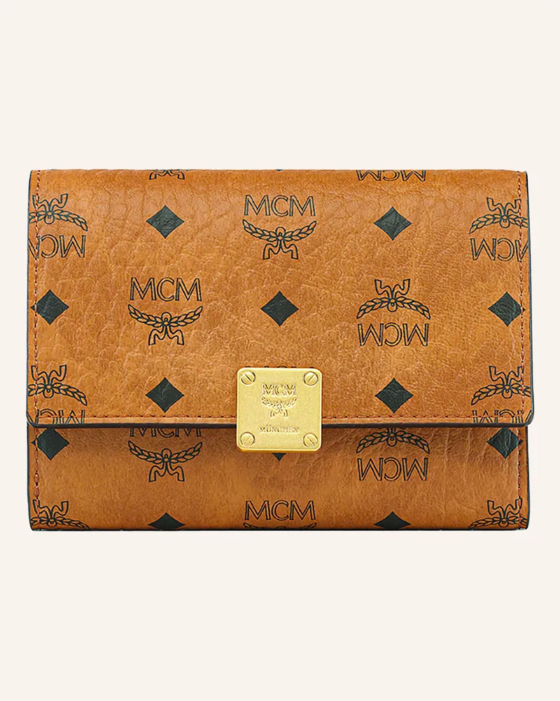 MCM Geldbörse Aren Visetos Small braun Cognac