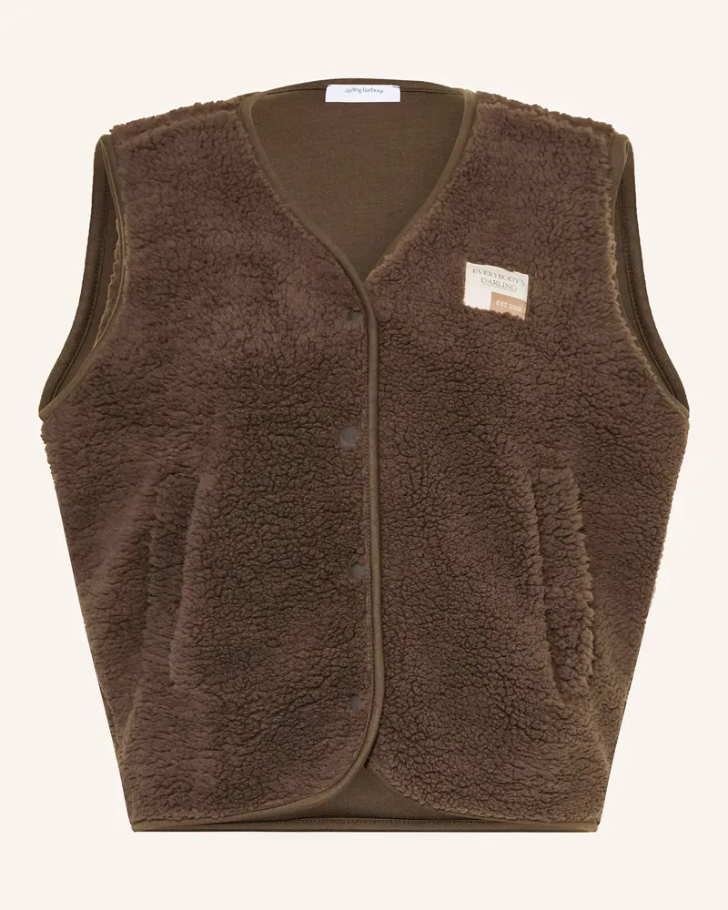 Darling Harbour Teddyfell-Weste braun Chocolate