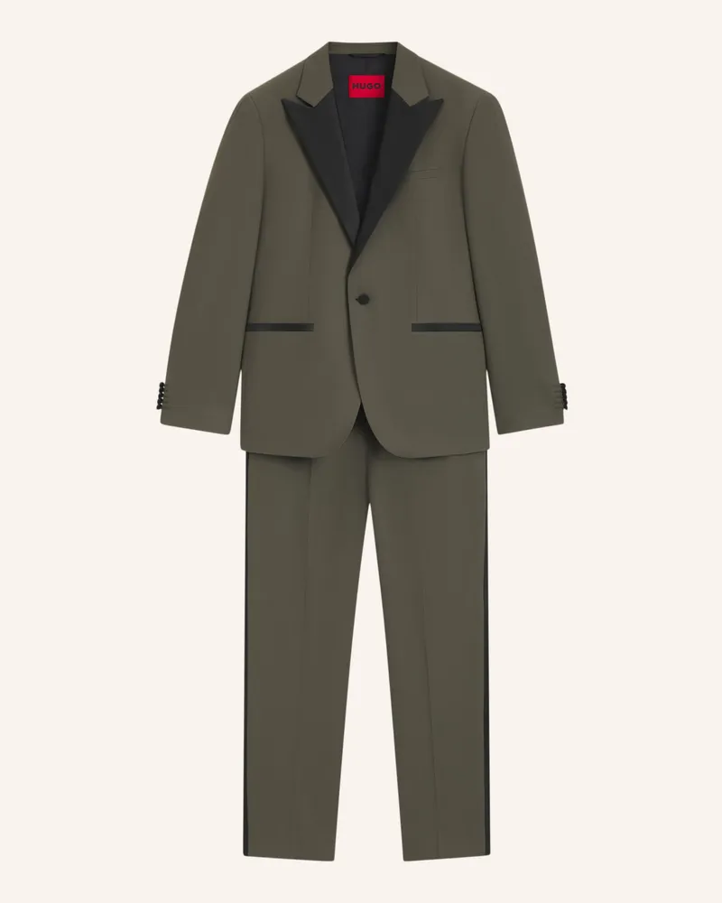 HUGO BOSS Business Anzug KARL-TEAGAN253E1X Modern Fit Hellgrün