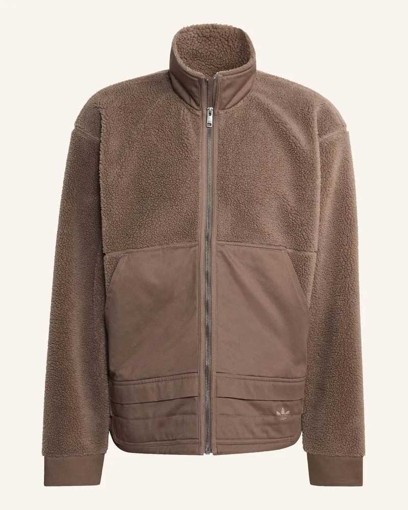 adidas Hochwertige Essentials Polarfleece-Jacke, Durchgehender Reissverschluss braun Braun