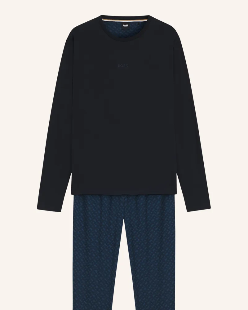 HUGO BOSS Pyjama-Set RELAX LONG SET Regular Fit Dunkelblau