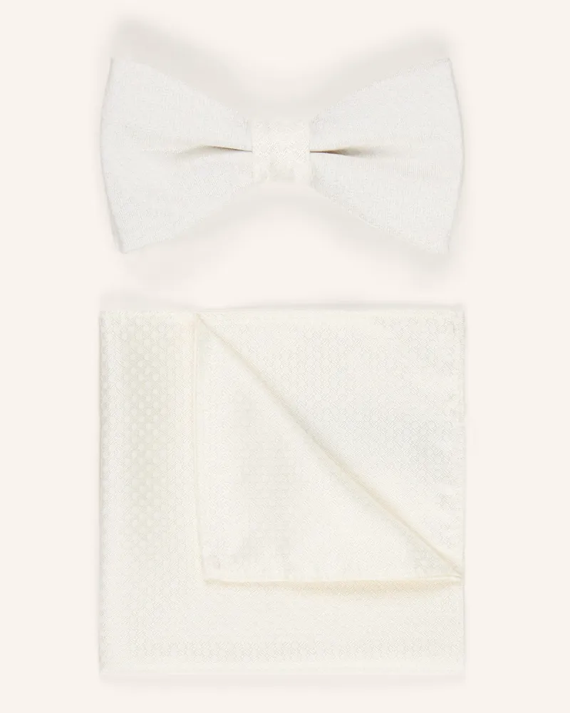 JOOP! Set: Fliege und Einstecktuch Creme