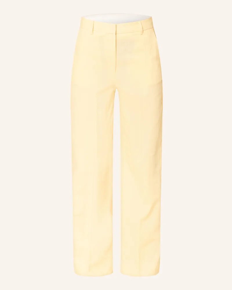 Selected Marlenehose Mit Leinen gelb Hellgelb