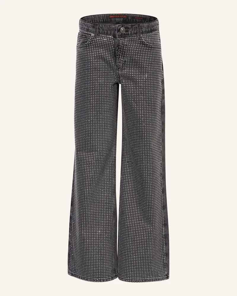 only Jeans Mit Schmucksteinen grau Grey