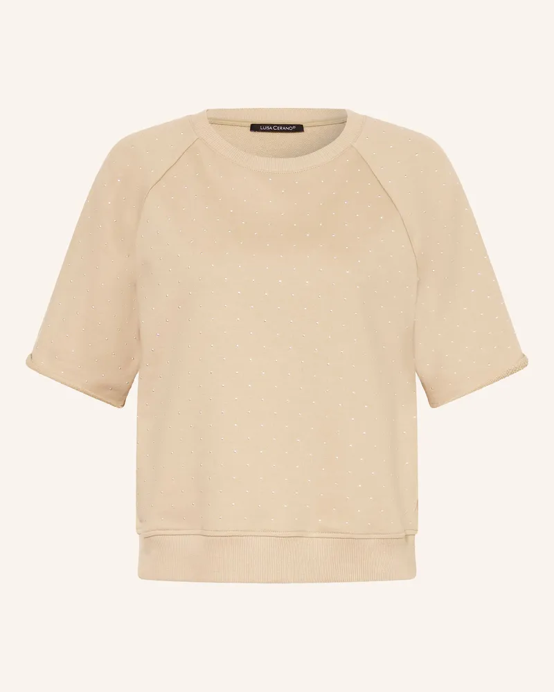 Luisa Cerano Sweatshirt Mit Schmucksteinen beige Beige