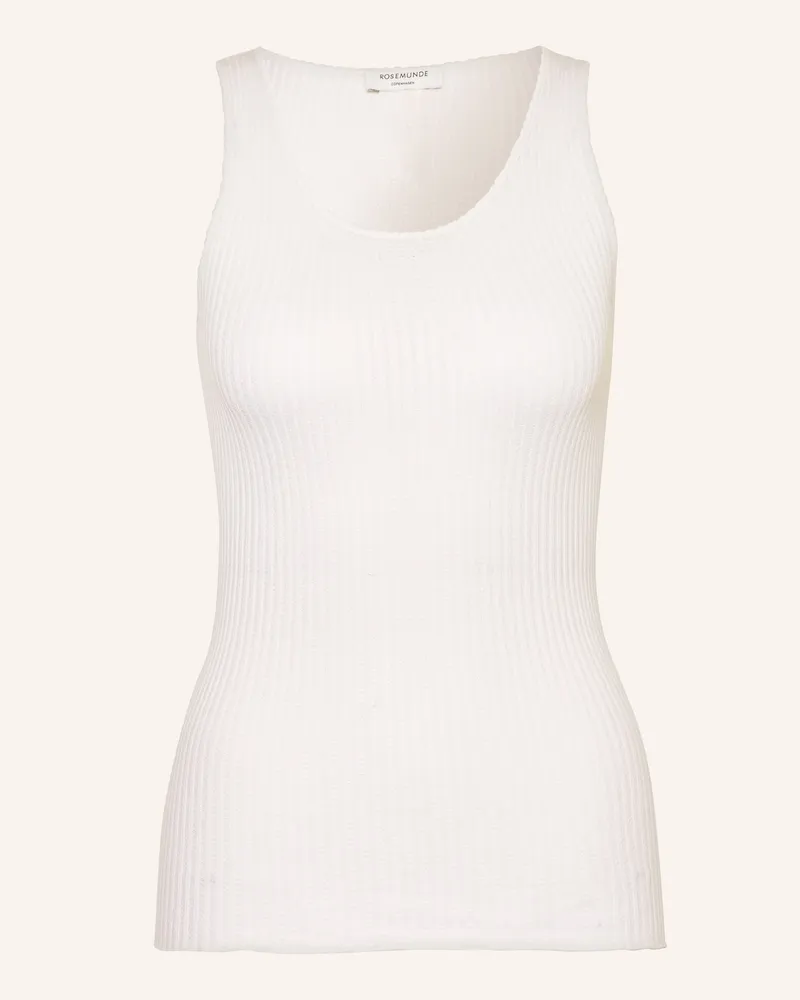 Rosemunde Stricktop aus Seide Weiss