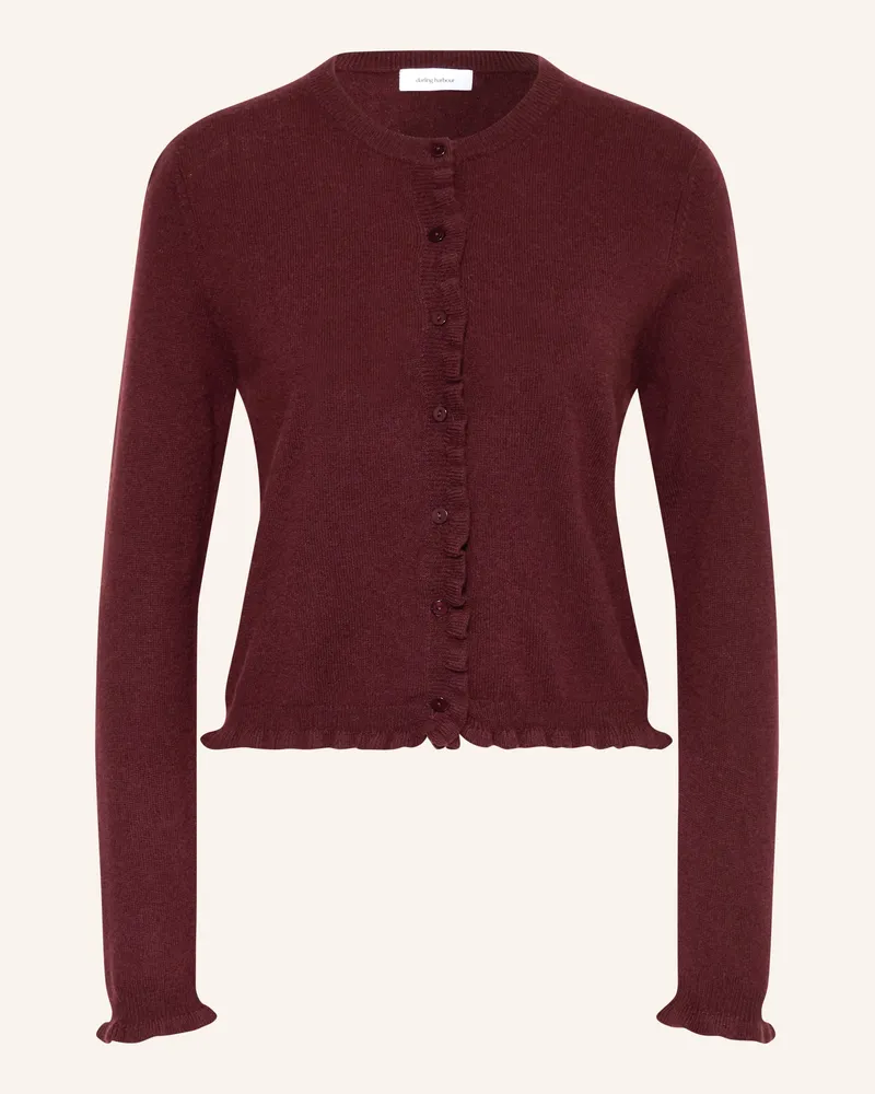 Darling Harbour Strickjacke Aus Cashmere Mit Rüschen rot Deep