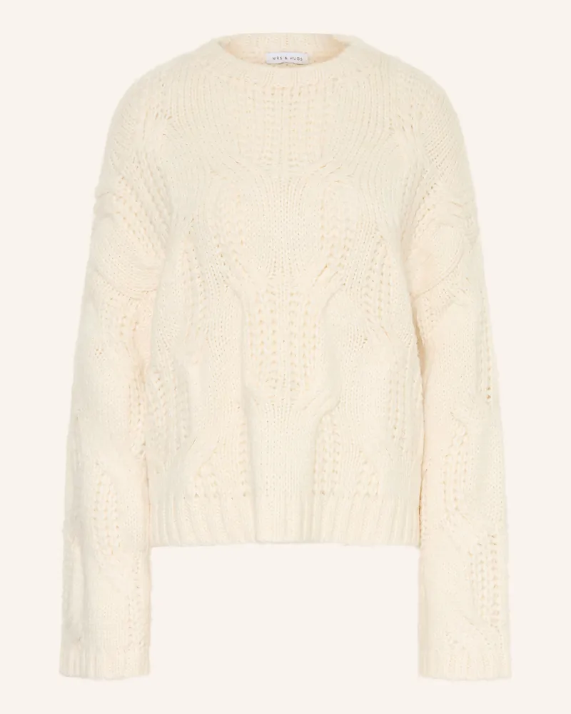 Mrs & HUGS Pullover Mit Alpaka weiss Creme