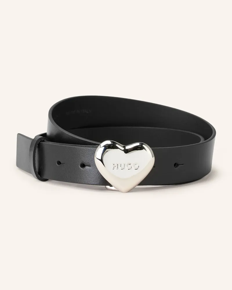 HUGO BOSS Ledergürtel SERCE Schwarz