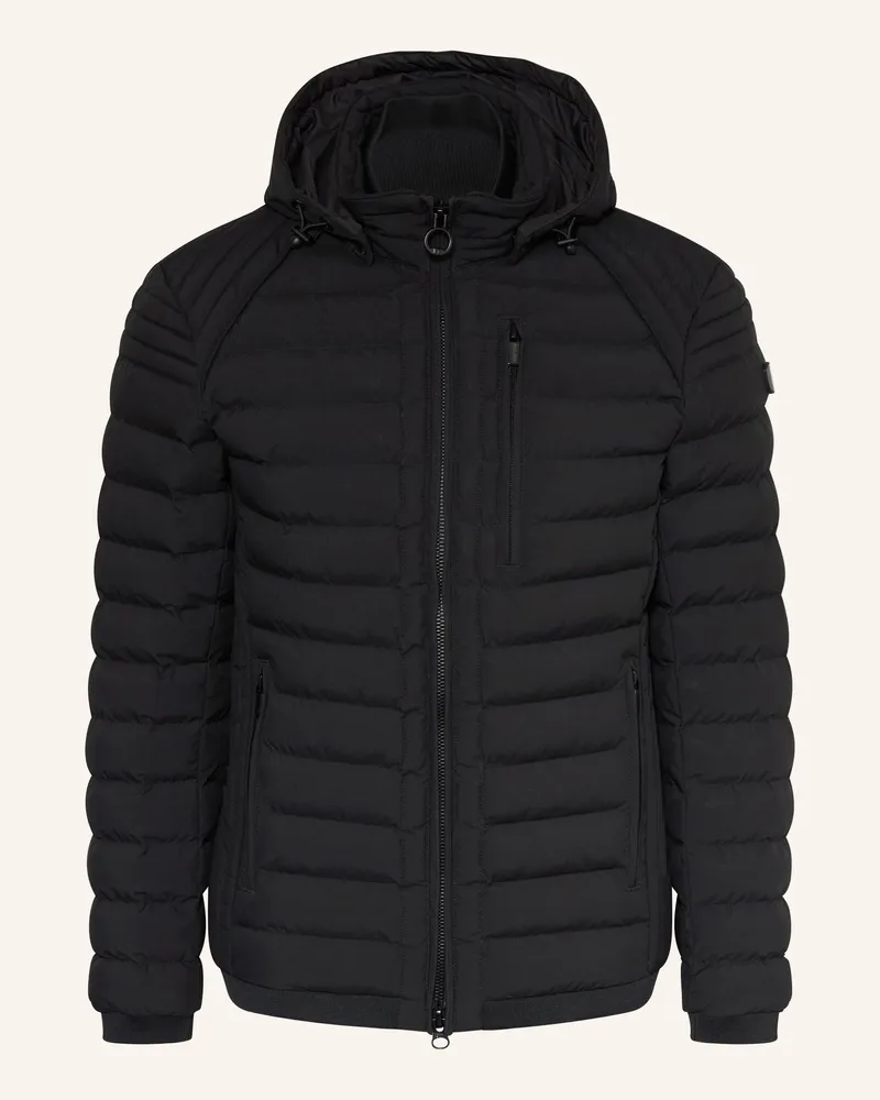 Wellensteyn Steppjacke MOLECULE LONG mit abnehmbarer Kapuze Schwarz