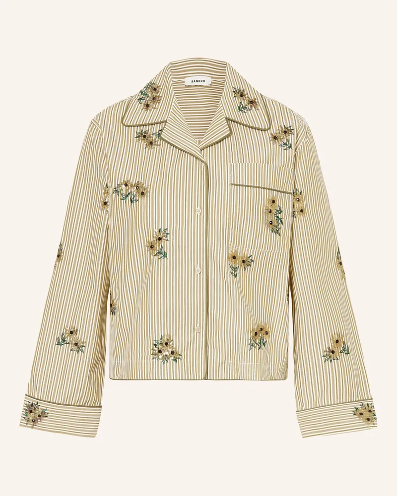 Sandro Bluse Mit Pailletten gruen Braun