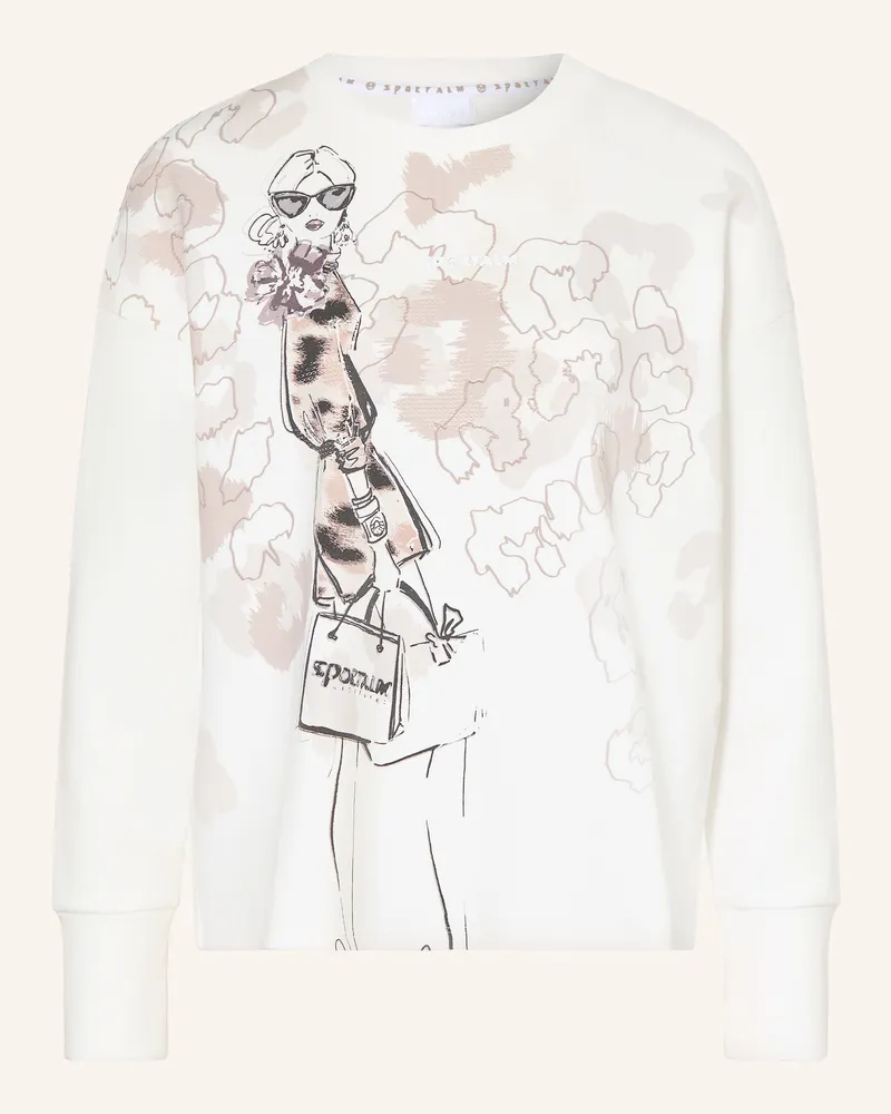 Sportalm Sweatshirt mit Plissees  im Materialmix Creme