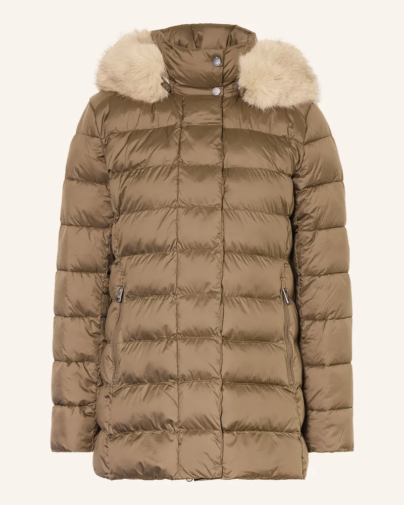 Fuchs Schmitt Steppjacke mit Kunstfell und abnehmbarer Kapuze Khaki