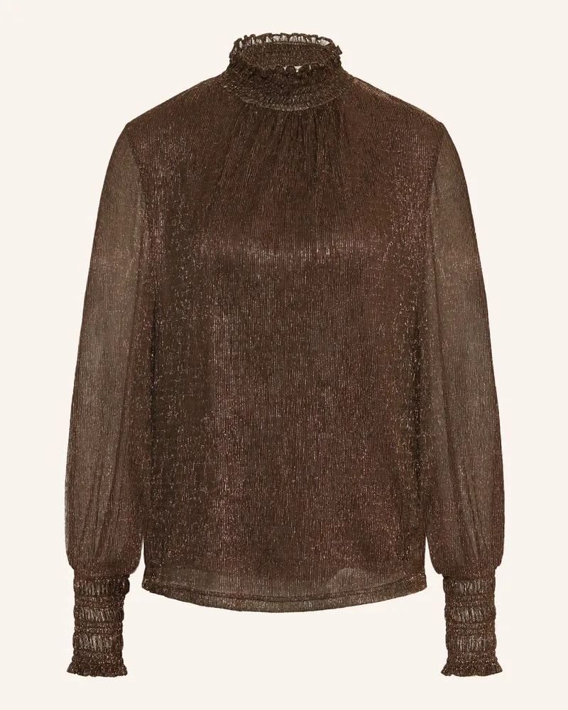 Mos Mosh Blusenshirt Mmximena Mit Glitzergarn braun Dunkelbraun