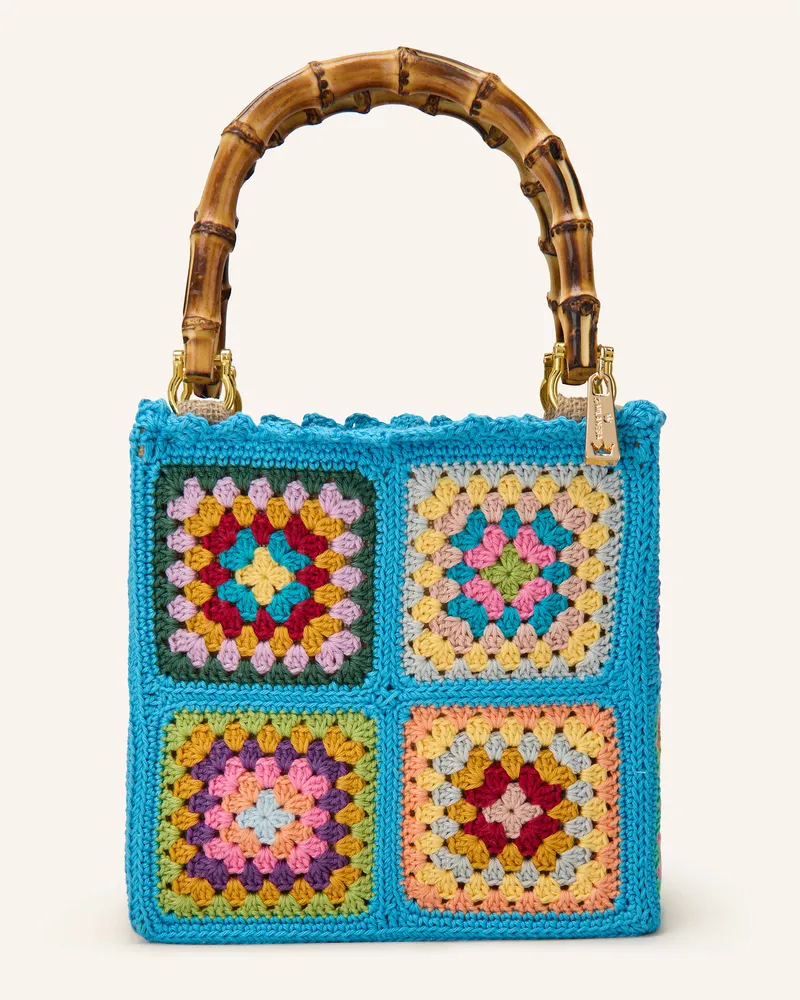 La Milanesa Shopper CROCHET SMALL Türkis
