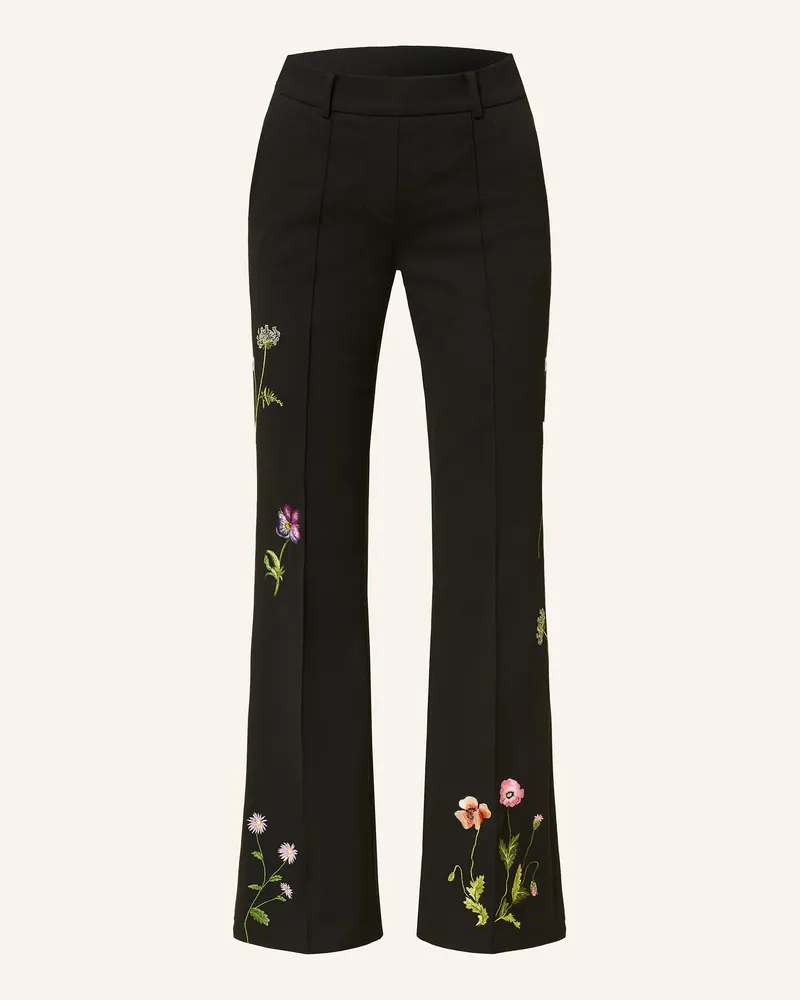 Cambio Hose FRANCOISE mit Stickereien Schwarz