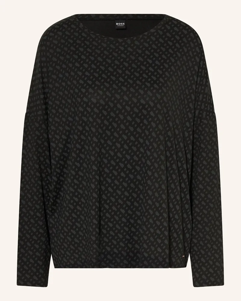 HUGO BOSS Schlafshirt B Logo schwarz Schwarz