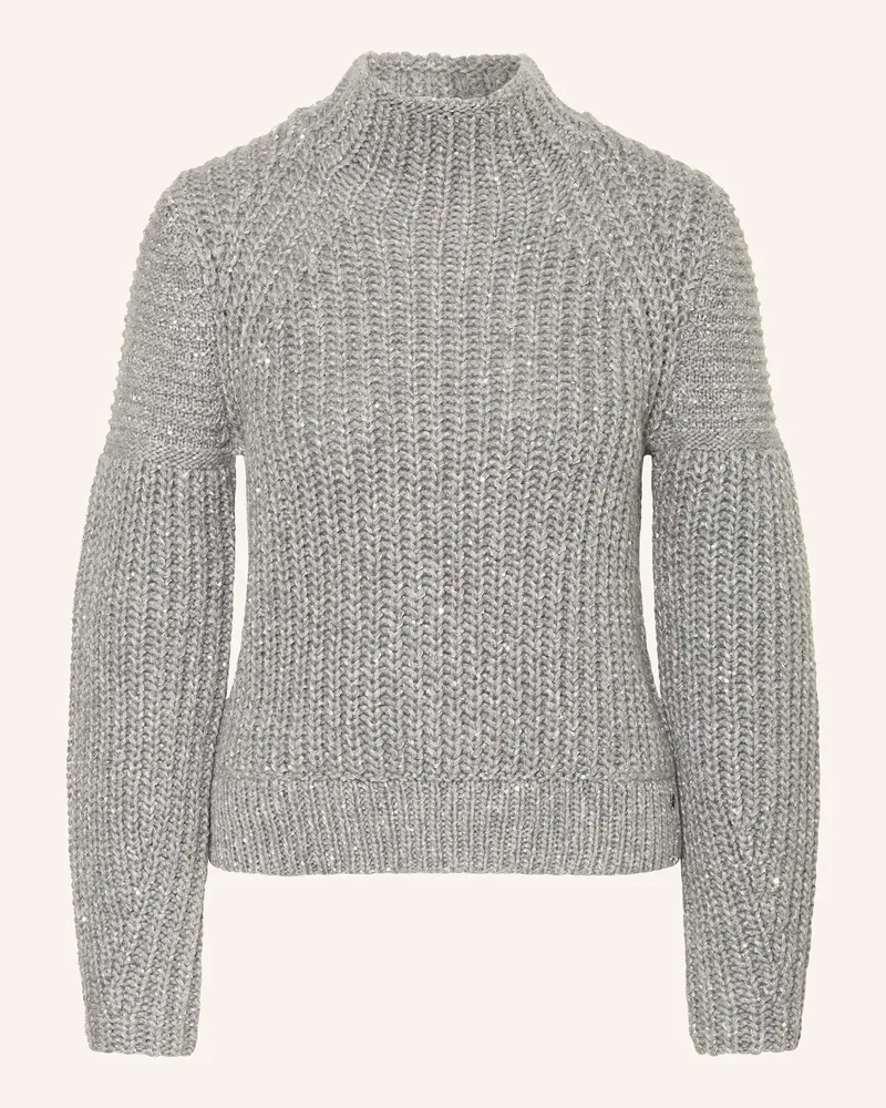 Marc Cain Pullover mit Pailletten Silber