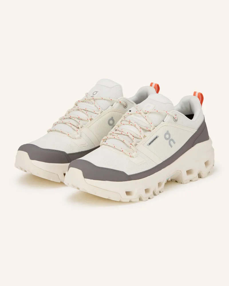 ON Wanderschuhe Cloudrock Low Wp weiss Ecru