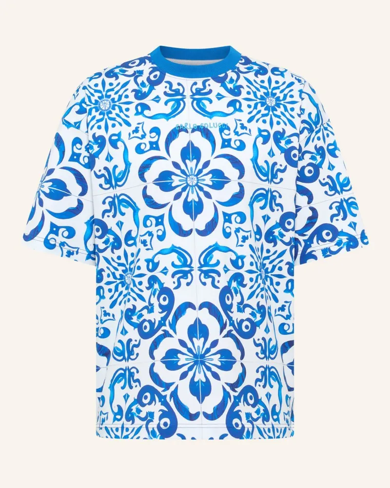 Carlo Colucci Oversize T-Shirt - Mosaic Legacy Fedi blau Dunkelblau