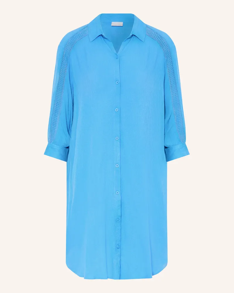 Charmline Strandkleid Caftan Mit Spitze Und 3/4-Arm blau Hellblau