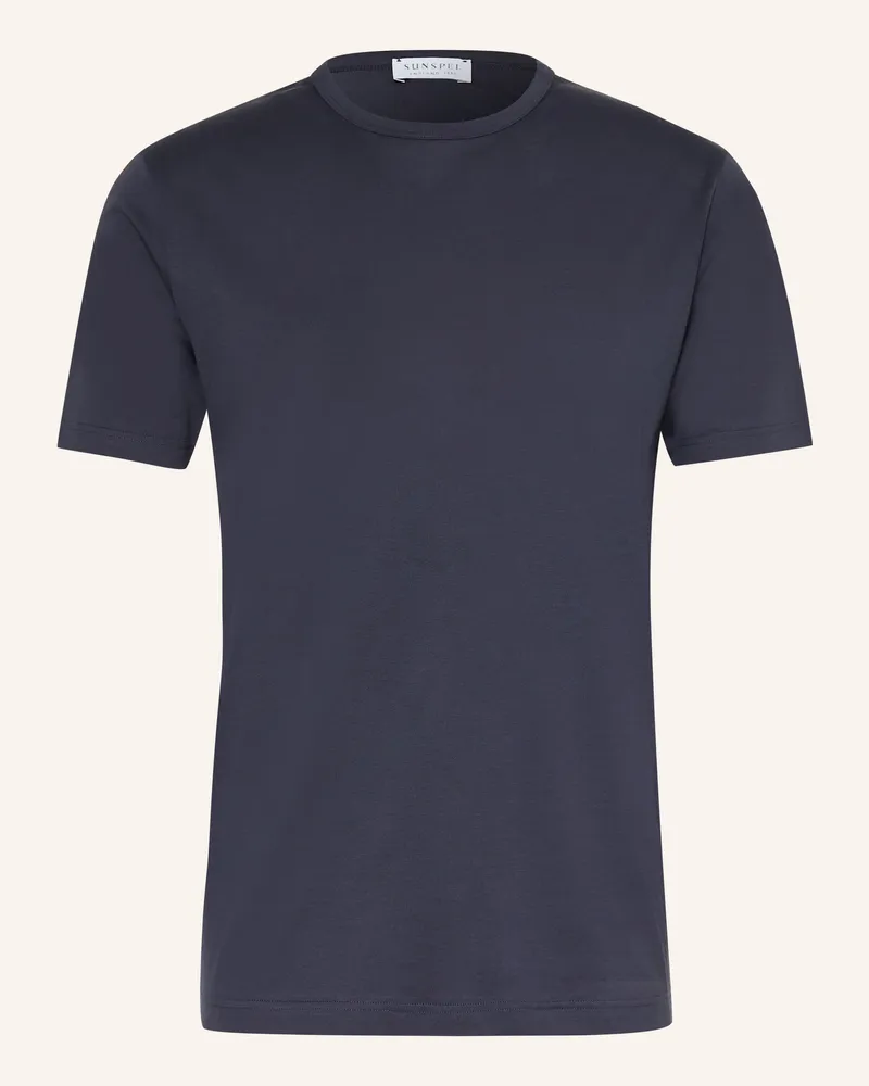 Sunspel T-Shirt blau Dunkelblau
