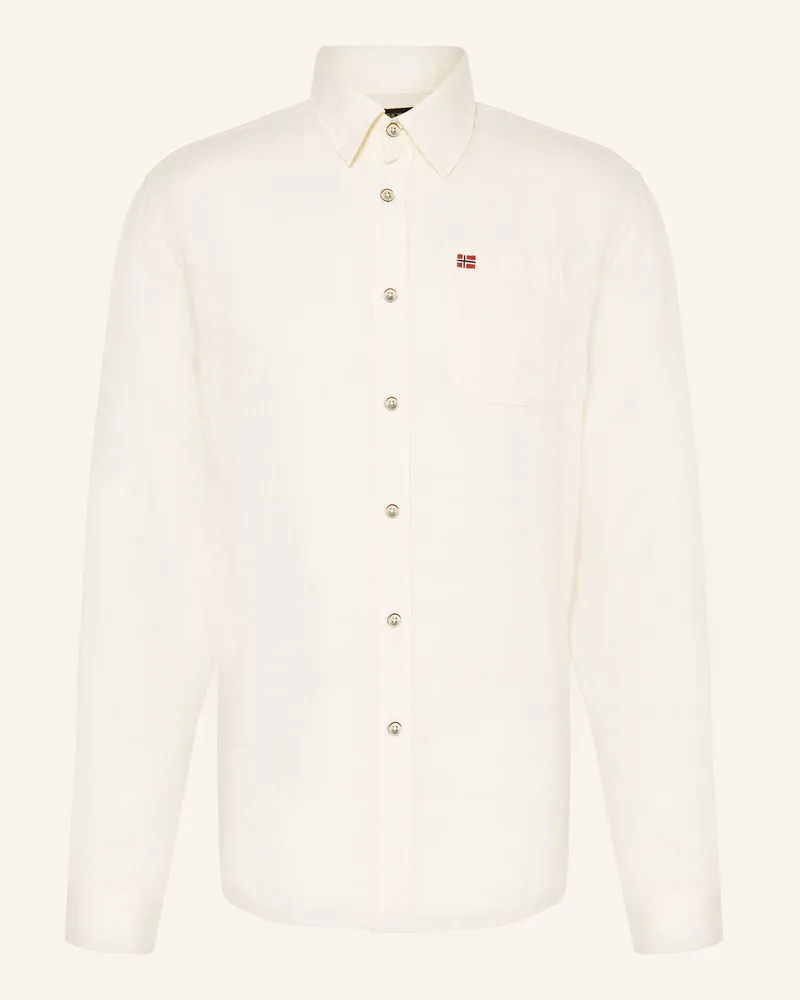 Napapijri Leinenhemd G-Linen Ls Regular Fit weiss Ecru