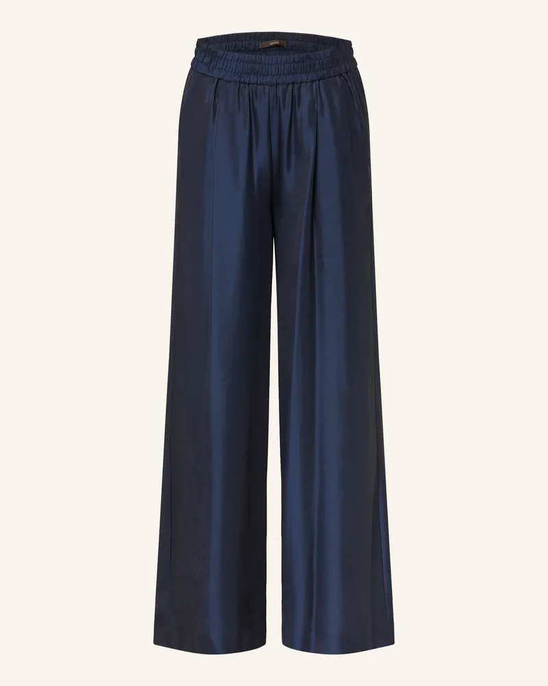 windsor. Marlenehose Mit Seide blau Dunkelblau