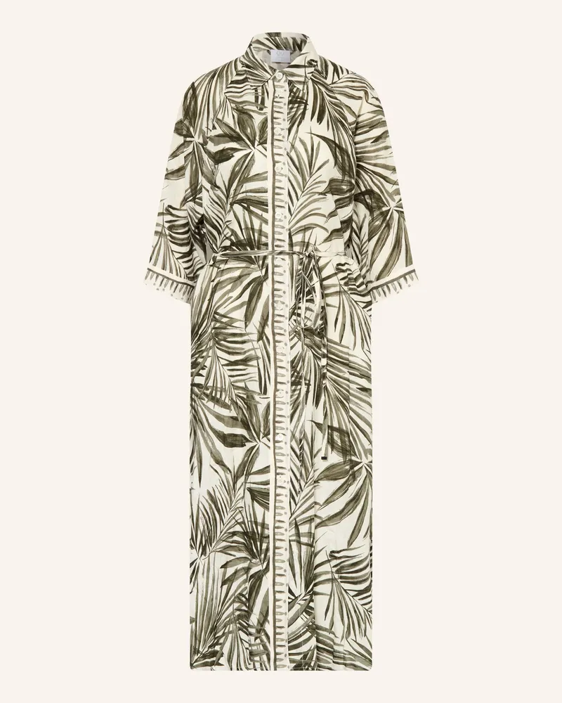 Bogner Hemdblusenkleid CATELYN aus Leinen mit 3/4-Arm Dunkelgrün