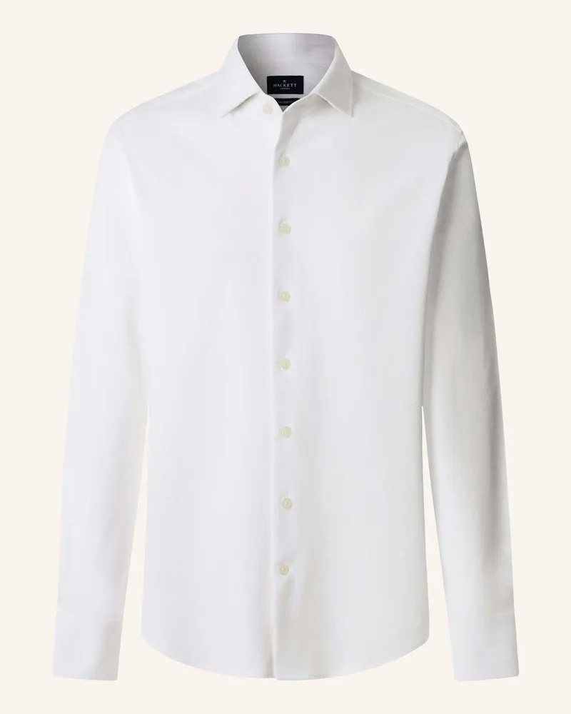 Hackett Freizeithemd Pique Jersey Shirt weiss Weiss