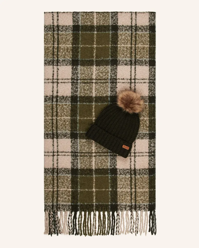 Barbour Set SALTBURN: Mütze mit Kunstpelz und Schal Gn51