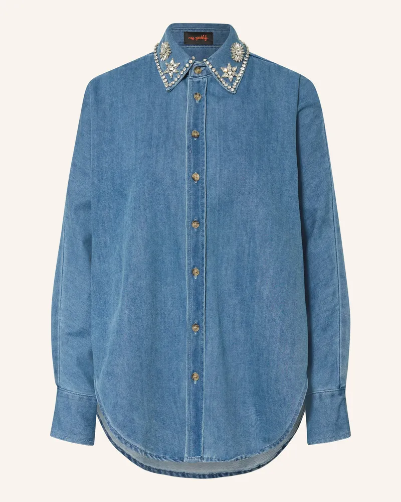 Miss Goodlife Jeansbluse Mit Schmucksteinen blau Blau