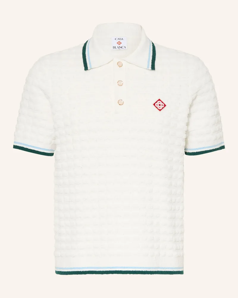 Casablanca Paris Frottee-Poloshirt Slim Fit weiss Creme