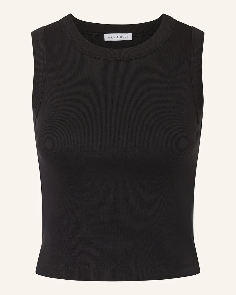 Mrs & HUGS Cropped-Top Schwarz