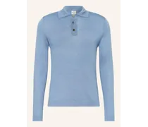 FTC Cashmere Strick-Poloshirt mit Cashmere Blau
