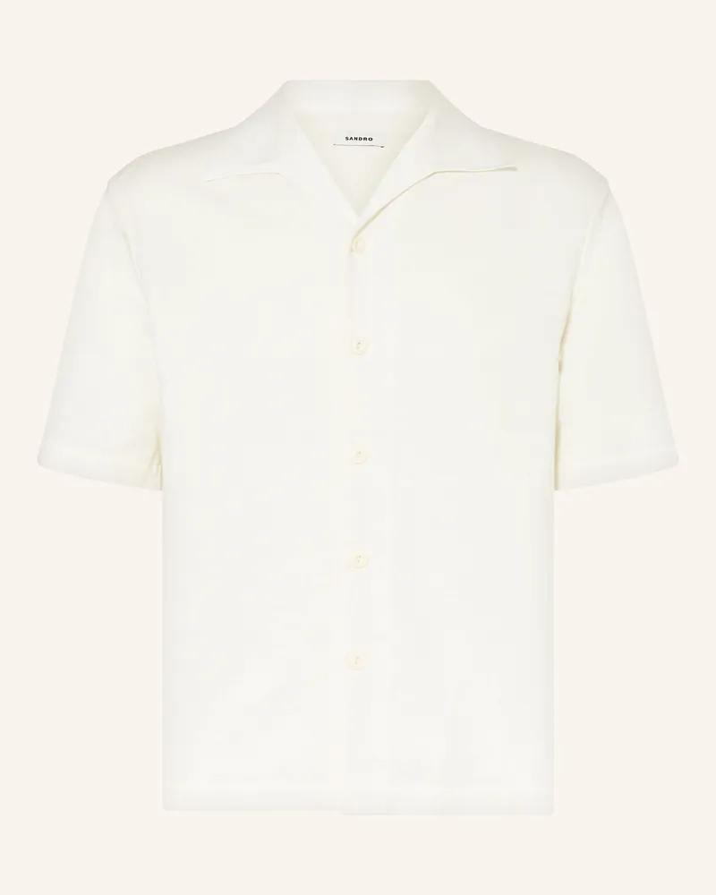 Sandro Resorthemd Slim Fit mit Leinen Ecru